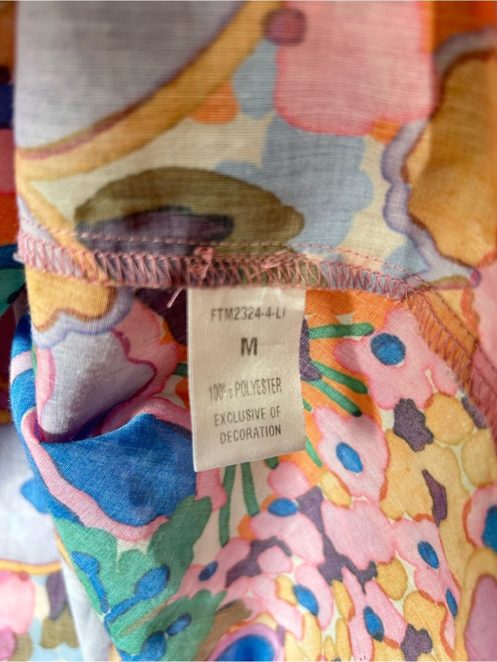 THML Dania Floral Puff Sleeve Polyester Weave Floral Print Blouse M - Picture 4 of 4